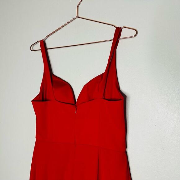 AIDAN MATTOX  Ferrari Red Lace Hemline Mermaid Cocktail Gown Dress Size US 8 - Picture 8 of 13